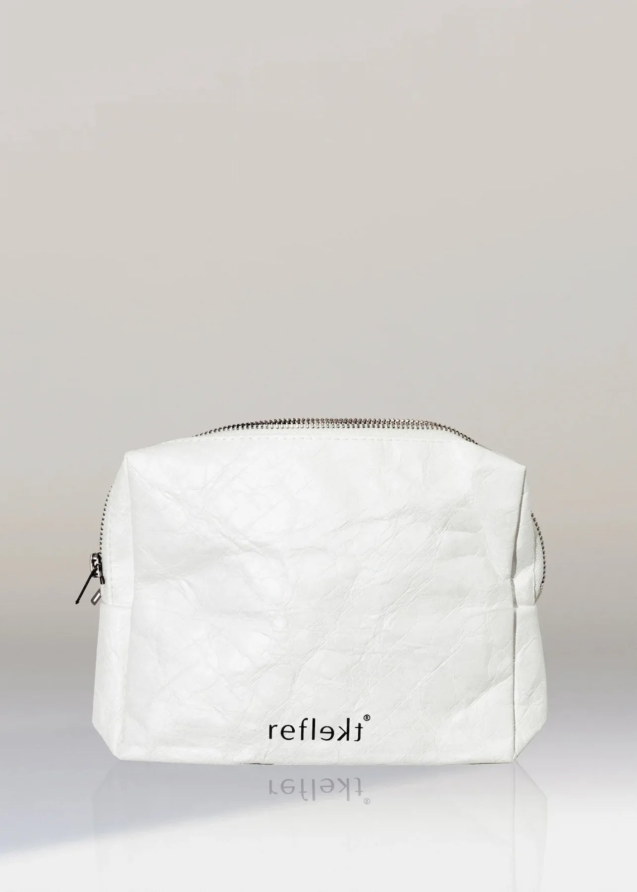 White quilted pouch with &