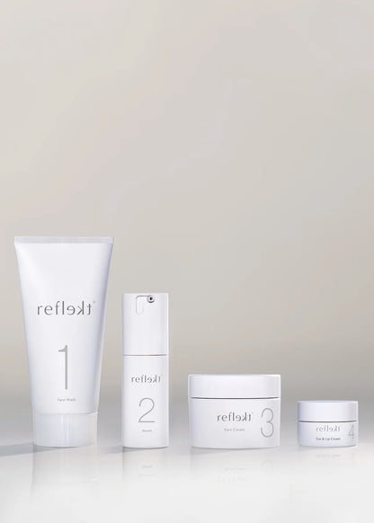 Set of skincare products with &