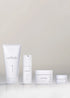 Set of skincare products with &